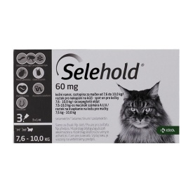Selehold Cat 60 mg antiparazitar extern si intern pisici talie mare (7.6 - 10 kg), 3 pipete