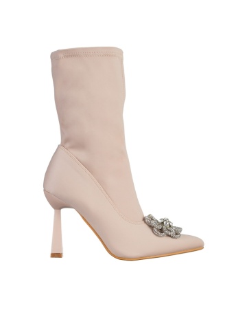 Botine dama bej din material textil Yarely - Img 5