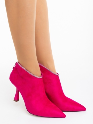 Botine dama fucsia din material textil Marida - Img 3