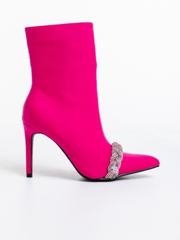 Botine dama fucsia din material textil Zinaida - Img 4