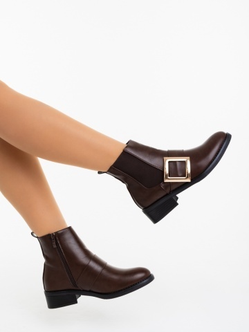 Botine dama maro din piele ecologica Vitera