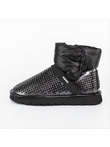 Cizme dama negre din material textil si material sintetic Evaryo - Img 2