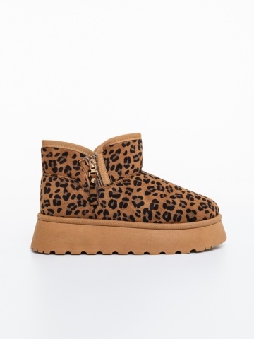 Ghete dama leopard din material textil Ekisha - Img 4