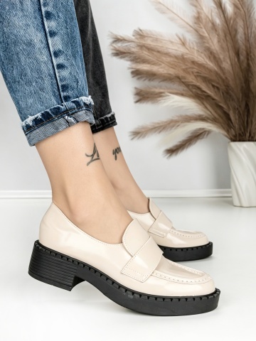Pantofi casual dama bej din piele ecologica Tanzella - Img 3