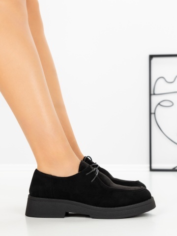 Pantofi casual dama negri din material textil Dahlia - Img 3