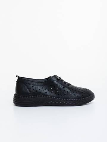 Pantofi casual dama negri din piele ecologica Zanela - Img 4