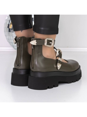 Pantofi casual dama verzi din piele ecologica Etacrys - Img 5
