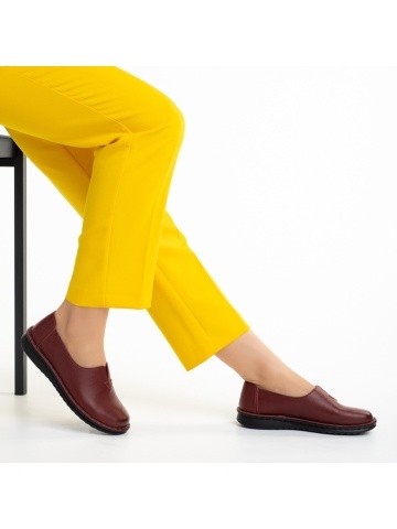 Pantofi dama grena din piele ecologica Cassia