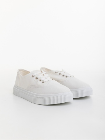 Pantofi sport barbati albi din material textil Macario