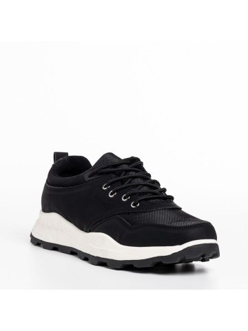 Pantofi sport barbati negri din piele ecologica si material textil Robson