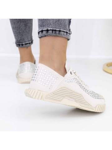 Pantofi sport dama albi din material textil Lucirna - Img 6