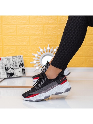 Pantofi sport dama negri din material textil Draenya