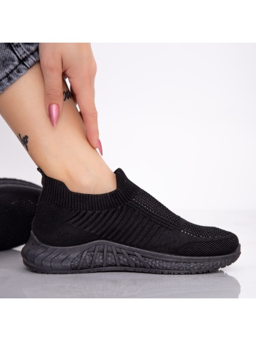 Pantofi sport dama negri din material textil Drozrae - Img 5