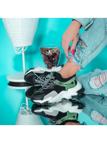 Pantofi sport dama negri din material textil Norela