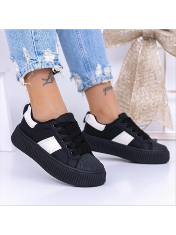 Pantofi sport dama negri din piele ecologica Amora