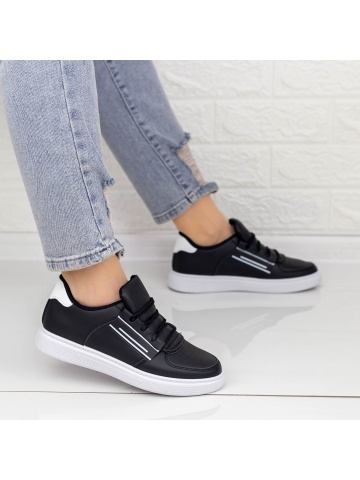 Pantofi sport dama negri din piele ecologica Evawrys - Img 4