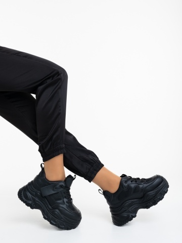 Pantofi sport dama negri din piele ecologica Gazia