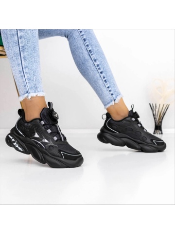 Pantofi sport dama negri din piele ecologica si material textil Artelia