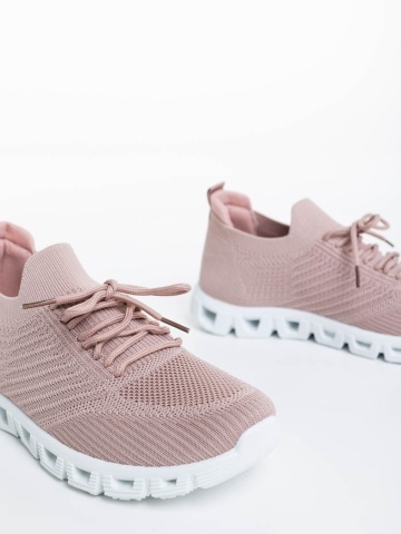 Pantofi sport dama roz din material textil Romeesa - Img 5