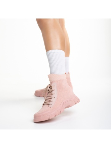 Pantofi sport dama roz din material textil Yariana