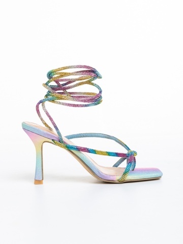 Sandale dama multicolor din piele ecologica lacuita Dulcie - Img 4