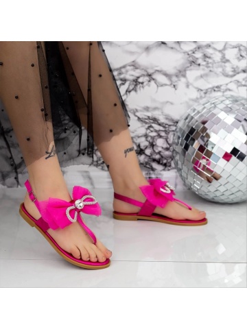 Sandale dama roz din material textil Makara