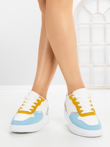 Sneakers dama albastri din piele ecologica Divora - Img 2