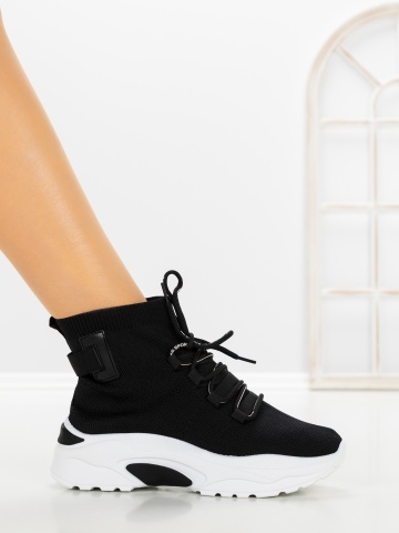 Sneakers dama negri din material textil Elsira - Img 5
