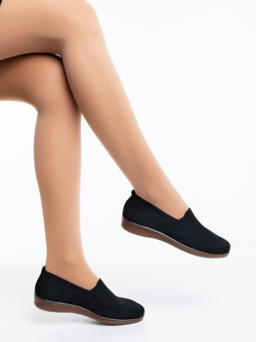 Balerini dama negri din material textil Rinaria