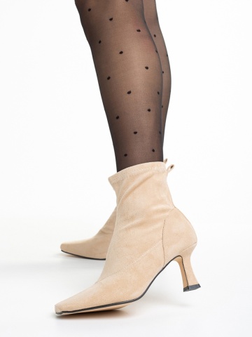 Botine dama bej din material textil Guliana - Img 6