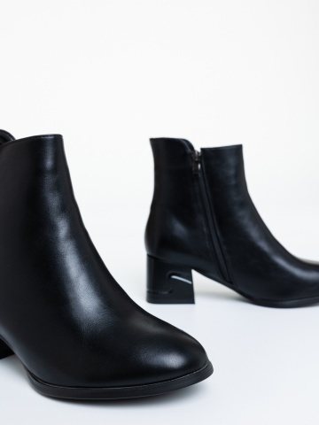Botine dama cu toc negre din piele ecologica Varana - Img 5