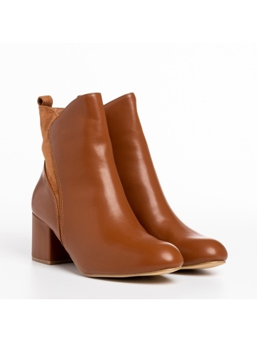 Botine dama maro deschis din piele ecologica Arielle - Img 2