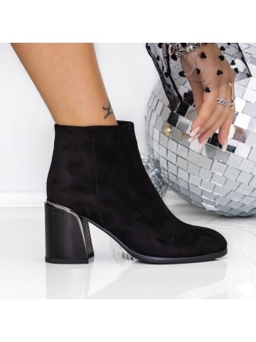 Botine dama negre din material sintetic Miharia - Img 4