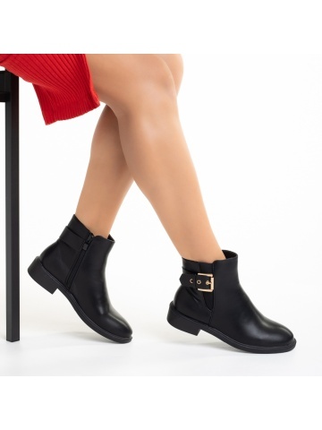 Botine dama negre din piele ecologica Elliana