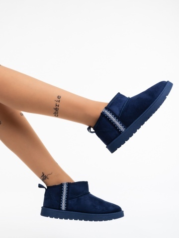 Cizme dama navy din material textil Aloani
