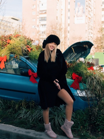Cizme dama roz din material textil Vivara - Img 2
