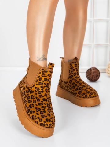 Ghete ug dama model leopard din material textil Asdina