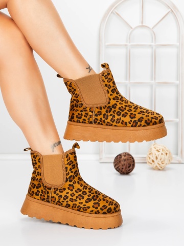 Ghete ug dama model leopard din material textil Asdina - Img 4