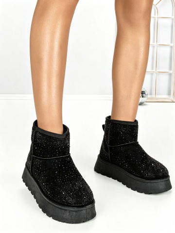 Ghete ug dama negre din material textil Aozina