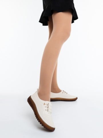 Pantofi casual dama bej deschis din piele ecologica Zararia - Img 6