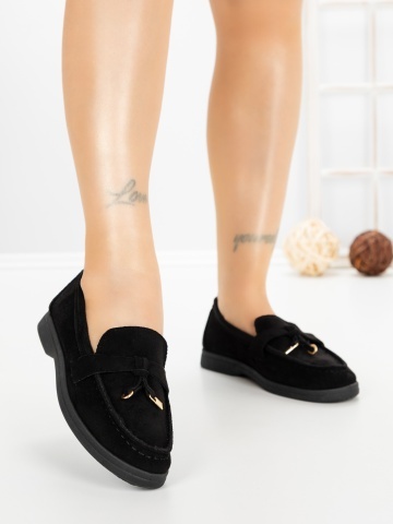 Pantofi casual dama negri din material textil Kireva