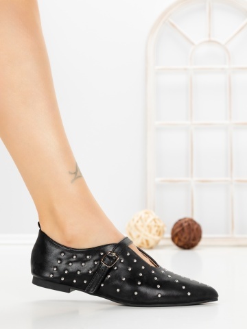 Pantofi casual dama negri din piele ecologica Anvera - Img 5