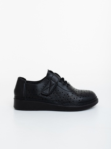 Pantofi casual dama negri din piele ecologica Neara - Img 4