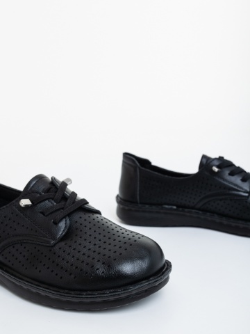 Pantofi casual dama negri din piele ecologica Truera - Img 5