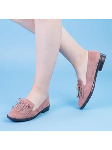 Pantofi casual dama roz din material textil Faylena