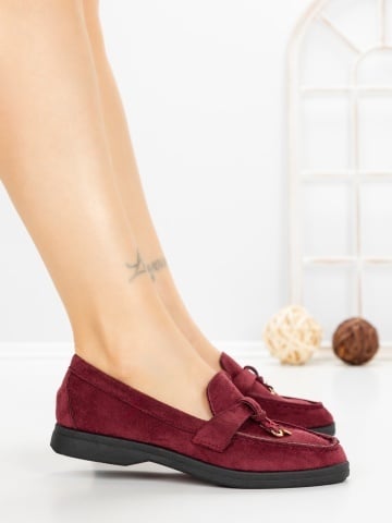 Pantofi casual dama visinii din material textil Kireva - Img 3