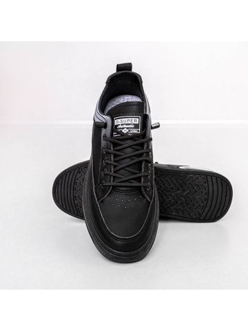 Pantofi sport barbati negri din piele ecologica Belron - Img 4