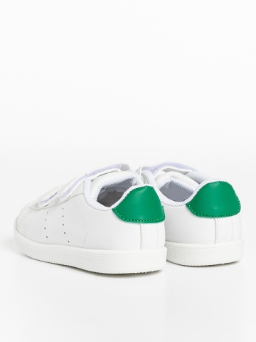 Pantofi sport copii albi cu verde din piele ecologica Frost - Img 2