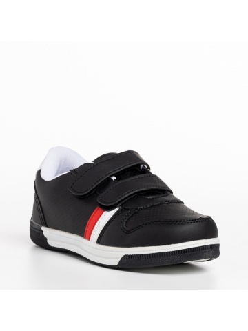 Pantofi sport copii negri din piele ecologica Buddy
