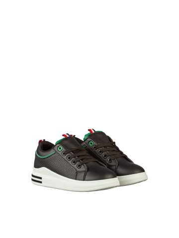 Pantofi sport copii negri din piele ecologica Floren - Img 3